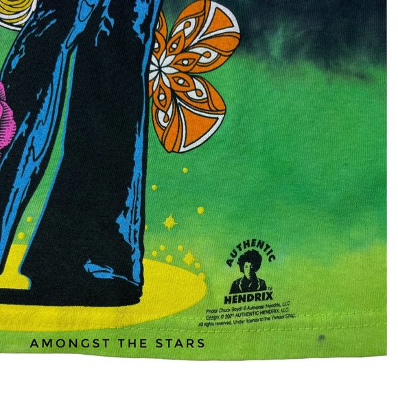 Urban Outfitters Liquid Blue Jimi Hendrix Bright Tie Dye T-Shirt - Picture 7 of 8